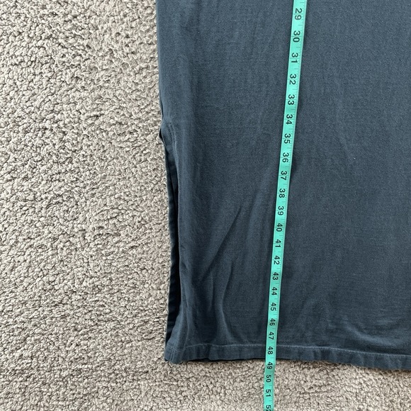 American Giant Dress Women Small Green Cotton Casual T Shirt Side Slit Long Midi - Picture 9 of 11